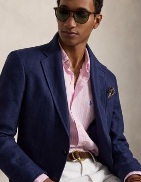 Camisa de Linho às Riscas Polo Ralph Lauren Ref. 982143-500