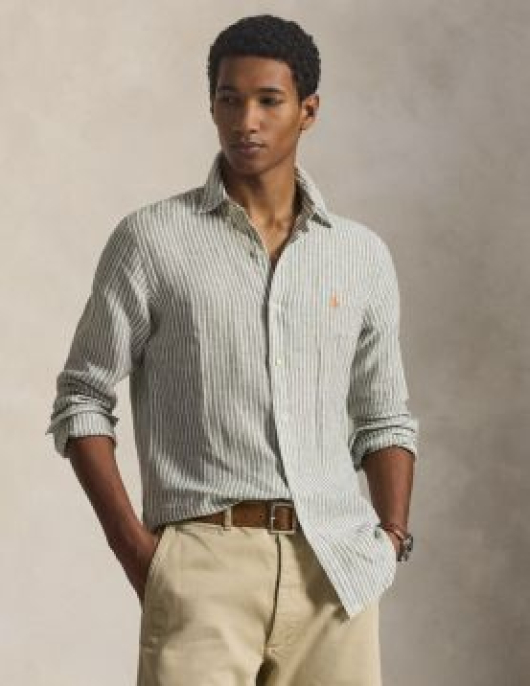 Camisa de Linho às Riscas Polo Ralph Lauren Ref. B15594-001