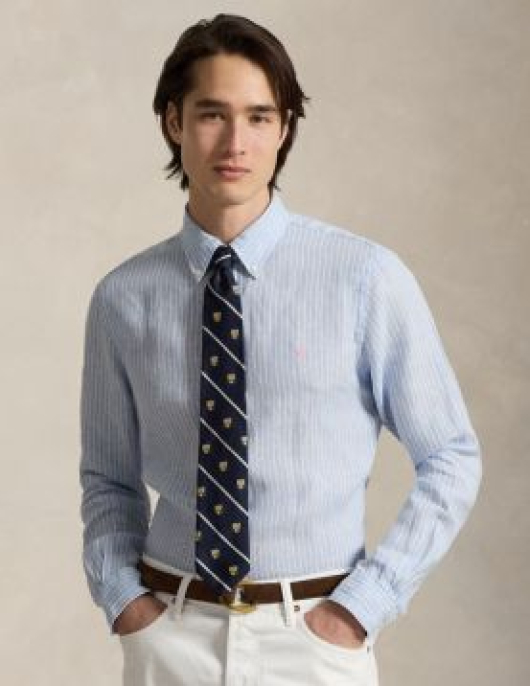 Camisa de Linho às Riscas Polo Ralph Lauren Ref. B15594-005