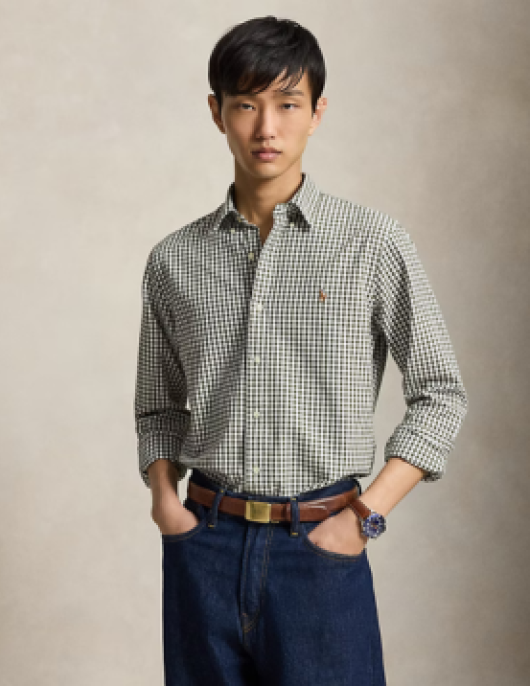 Camisa Oxford Guingão Custom Fit Polo Ralph Lauren ref. B30243-003