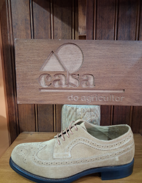 SAPATOS RIMINI NUBUCK COURO CLARO CASA DO AGRICULTOR
