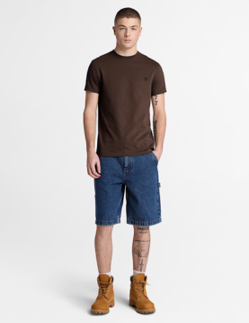 T-shirt Timberland Manga Curta Justa Dunstan River castanho-escuro ref. YHBUC-351